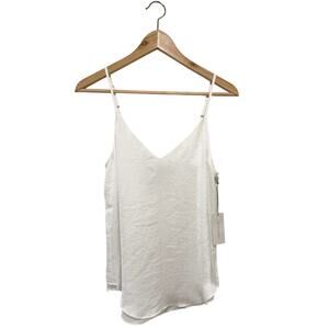 Brochu Walker Cami Tank Top White Size Small NWT Layered Hem Adjustable Straps